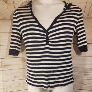 MissGuided Striped Hooded Shirt